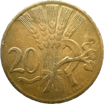 (1949) Československo - 20 hal. bronz (km20)