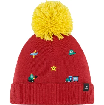 Čepice Dětská zimní čepice Eisbär Talur Pompon MÜ Crimson Sky/Sun