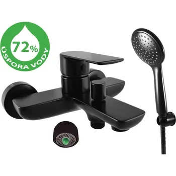 Vanová baterie RAV SLEZÁK Vltava se sprchovým setem 150 mm černá VTE454.5/1CMAT