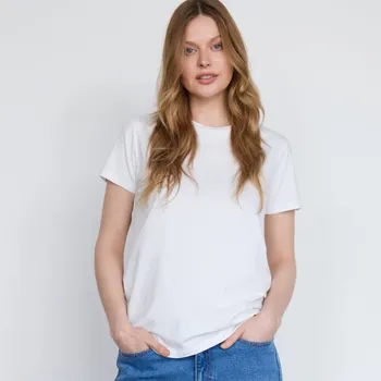 Dámské tričko Reserved - Bavlněné tričko střihu regular - bílá - 899BZ-00X - 899BZ-00X-S-2