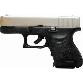 Replika zbraně Bruni pistole Bruni, model Mini GAP - replika Glock, nikl