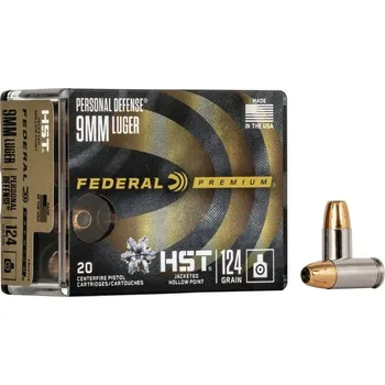 Sportovní střelba Federal Náboj kulový Federal, Premium Personal Defense, 9mm Luger, 124GR (8,0g), HST JHP