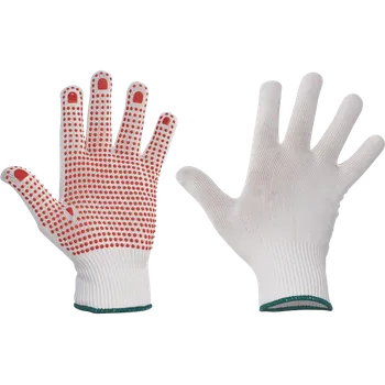 Pracovní rukavice CERVA Rukavice GANNET, PVC terčíky Velikost: 10