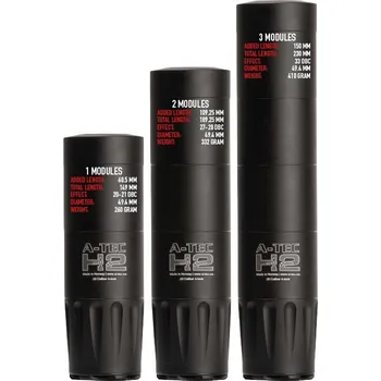 Příslušenství pro sportovní střelbu A-TEC Tlumič A-TEC, model H2, 3 modulový, pro ráže do 6,5mm, na závit M17x1mm