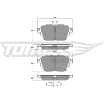 Brzdová destička Sada brzdových destiček, kotoučová brzda TOMEX TX 18-76