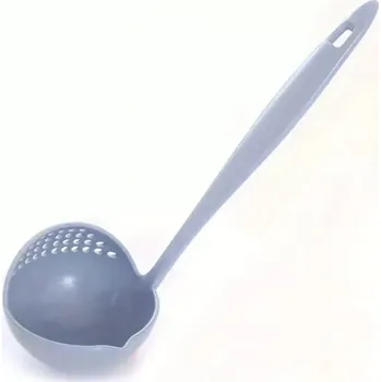 Naběračka Kuchyňská plastová naběračka a cedník 2v1 na polévky modrá