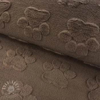 Fleece Paw prints brown