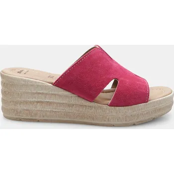 Dámské pantofle Baťa dámské kožené letní pantofle na klínku fuchsiové, vel. 39