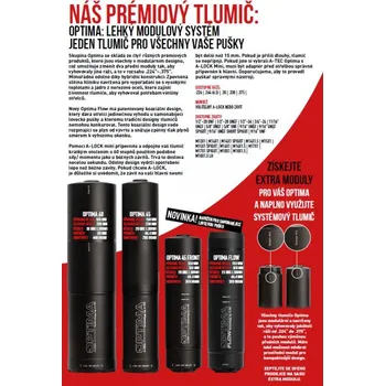 Příslušenství pro sportovní střelbu A-TEC Tlumič A-TEC, model OPTIMA 45, modulový, pro ráže do .223" (5,56mm),na adaptér A-LOCK Mini