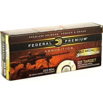 Příslušenství pro sportovní střelbu Federal Náboj kulový Federal, Gold Medal, .223 Rem, 69GR, Sierra MatchKing BTHP