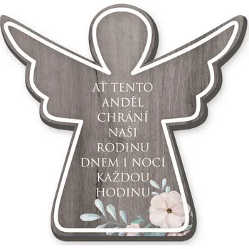 Vánoční dekorace Nekupto Dekorace anděl - Ať tento anděl chrání naši rodinu