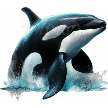 Textilní nažehlovací páska Dante Nažehlovačka Kosatka skáče - 6 x 6 cm