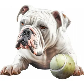 Textilní nažehlovací páska Dante Nažehlovačka Americký buldog a míček - 12 x 11 cm