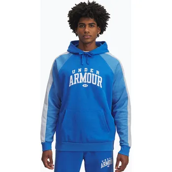 Pánská mikina Pánská mikina Under Armour Rival Fleece Colorblock Hoodie blue atlantis/white