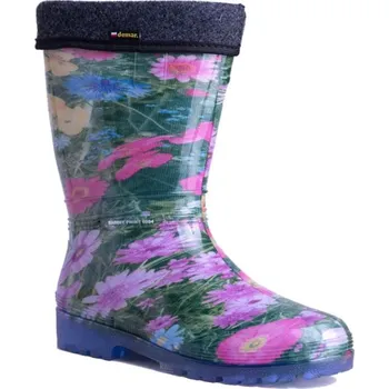 Pánské holínky DEMAR - Dámské zateplené holinky RAINNY LUX PRINT 0546 Barva: louka, Velikost: 36