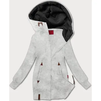 Dámská mikina Světle šedá hladká dámská mikina s kapucí LHD (AMG169) odstíny šedé S (36)