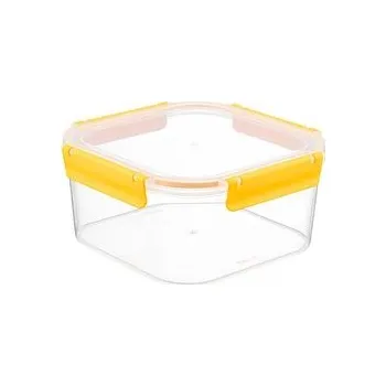 Dóza na potraviny PLASTOVÁ NÁDOBA NA UCHOVÁVÁNÍ POTRAVIN ČTVERECOVÁ CLIP GUARD 2,9L ŽLUTÁ