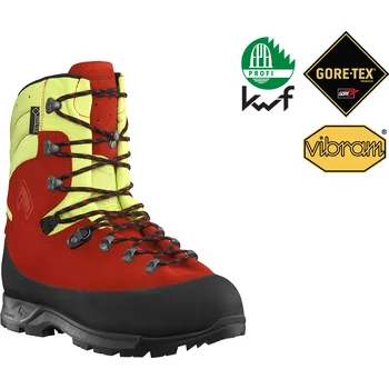 Pracovní obuv Protipořezová obuv HAIX Protector Forest 2.1 GTX red-yellow - UK 9.5 / EU 44