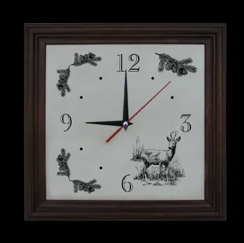 Hodiny Dřevo Novák Hodiny - srnec Hodiny: Tmavý rám