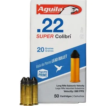 Příslušenství pro sportovní střelbu Aguila Ammunition Náboj kulový Aguila, Super Colibri Subsonic, .22 LR, 20GR (1,3g), Lead, 1B220339