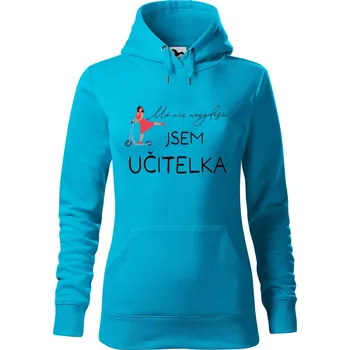 Pánská mikina Dámská mikina Učitelka koloběžka Velikost (žena): XS, Vyberte barvu: Tyrkysová