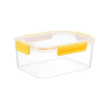 Dóza na potraviny PLASTOVÁ NÁDOBA NA UCHOVÁVÁNÍ POTRAVIN OBDELNÍKOVÁ CLIP GUARD 2,85L ŽLUTÁ