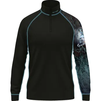 Dětské funkční triko se zipem EMILY černá Bamboo Thermo