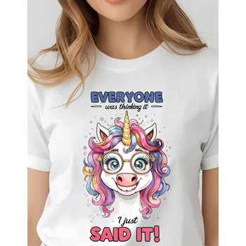 Dámské tričko - S motivem Jednorožce Barva: Černá, Velikost: XL