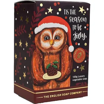 Mýdlo English Soap Company Sova Vánoční tuhé mýdlo, 100 g