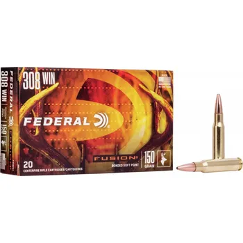 Sportovní střelba Federal Náboj kulový Federal, Fusion, .308 Winchester, 150GR (9,7g), Bonded Soft Point