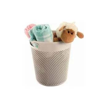 Odpadkový koš KULATÝ PLASTOVÝ KOŠ LAVADO 28X30CM 12L KRÉMOVÝ