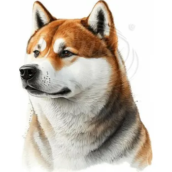 Textilní nažehlovací páska Dante Nažehlovačka Akita Inu hlava - 8 x 12 cm