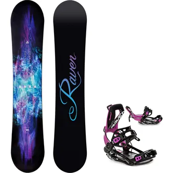 Snowboarding Snowboard komplet Raven Aura + vázání Fastec FT360 black/fuchsia Velikost: 145 cm, Velikost vázání: M