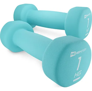 HOP-SPORT Sada neoprenových fitness činek 2x1kg 2*1kg MODRÁ