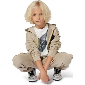 Dětské bavlněné tričko s dlouhým rukávem Marc Jacobs béžová barva, s potiskem, W60635 01X, vel. 138