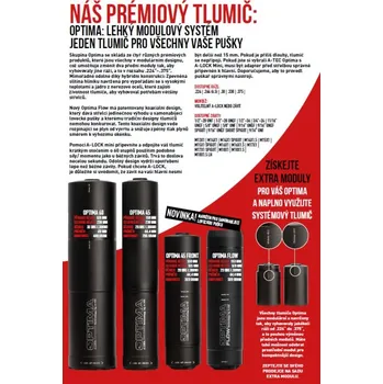 Příslušenství pro sportovní střelbu A-TEC Tlumič A-TEC, model OPTIMA 45, modulový, pro ráže do 6,5mm, na závit M15x1mm