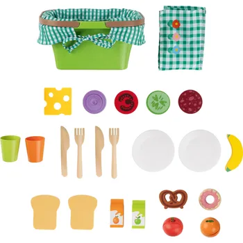 Dětská kuchyňka lupilu® Sada dřevěných potravin (piknikový koš)