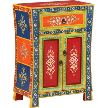 Příborník do zásuvky vidaXL Ručně malovaný příborník 54x30x74 cm masivní mangovníkové dřevo