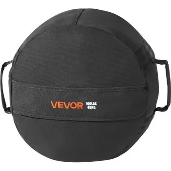 VEVOR cvičební pytel s pískem, odolné cvičební pytle s rukojeťmi, 45 kg pytel na posilování, silový trénink, cross-training, cvičení v domácí posilovně, černá (neplněná)