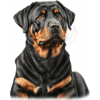 Textilní nažehlovací páska Dante Nažehlovačka Rotvajler hlava - 10 x 12 cm