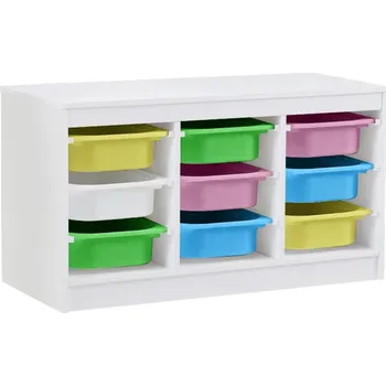 Komoda Komoda s úložnými boxy TRIMAL bílá/mix barev