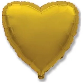 Balónek Balón foliový 45 cm Srdce zlaté - Valentýn / Svatba