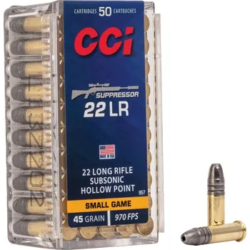 Příslušenství pro sportovní střelbu CCI Náboj kulový CCI, Suppressor MAX, .22LR, 45GR (2,91g), SGM Segmented Hollow Point