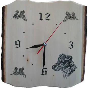 Hodiny Dřevo Novák Hodiny deska s kůrou - Jagdterriér