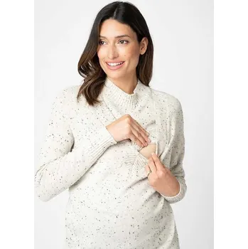 Těhotenský svetr těhotenský a kojicí svetr Merle Multi – světlý melír, bavlna Velikost: XS