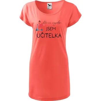 Dámské tričko DOBRÝ TRIKO Dámské tričko/šaty Učitelka koloběžka Velikost: 2XL, Barva: Korálová