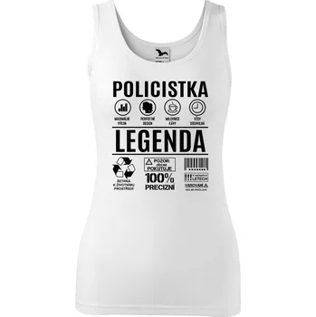 Dámské tílko s potiskem Policistka legenda Velikost: M, Barva: Bílá