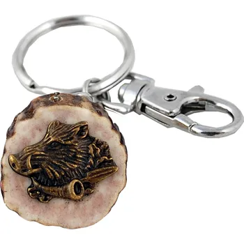 Zubíček Divočák s trubkou (parohová klíčenka)