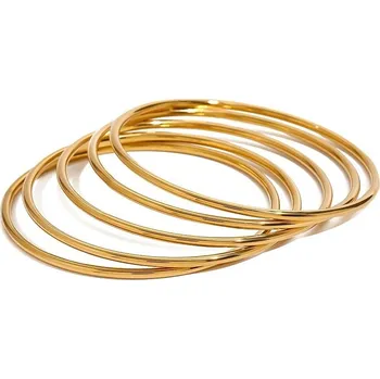 Náramek ELENYS Bangle Gold – sada pozlacených náramků 18K žluté zlato Délka náramku: Průměr 6 cm / obvod cca 18,8 cm