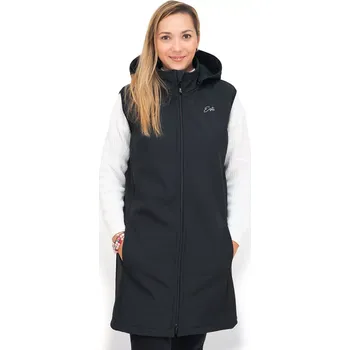 Dámská vesta ESITO | Dámská dlouhá softshellová vesta Black - černá / XXL